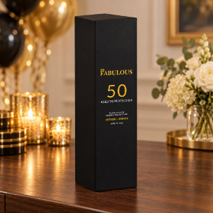 Mr Fabulous Black Gold 50th Birthday Wine Gift Box