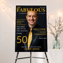 Mr Fabulous Black Gold Photo 50th Birthday Welcome
