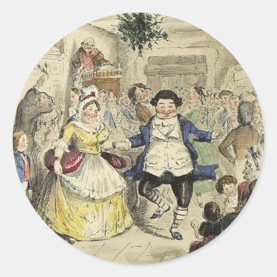 Mr. Fezziwig's Ball, A Christmas Carol Classic Round Sticker  Zazzle.com