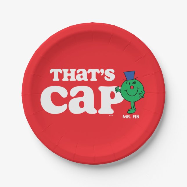 Mr. Fib That's Cap Paper Plates (Front)