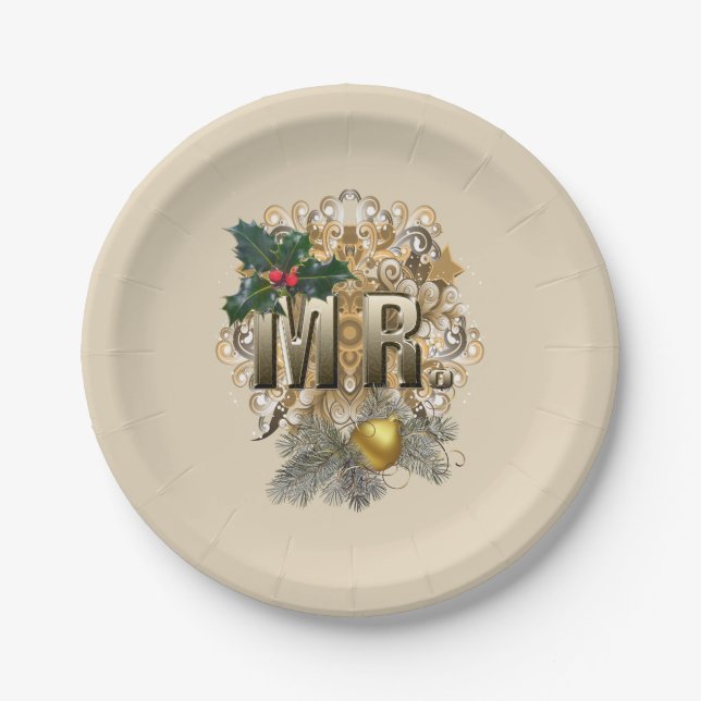 MR.First Christmas Paper Plates (Front)