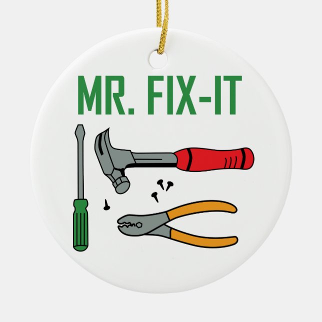 Mr Fix It Ceramic Ornament (Front)