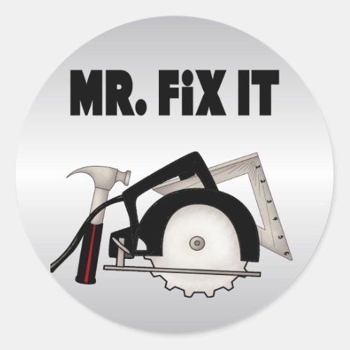 Mr Fix It Classic Round Sticker