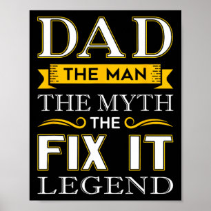 Mr Fix It Dad Gifts Fathers Day Handy Man Poster