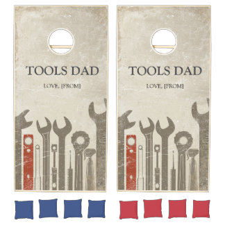 Mr. Fix It Dad Wrench Level Grunge Father's Day Gi Cornhole Set