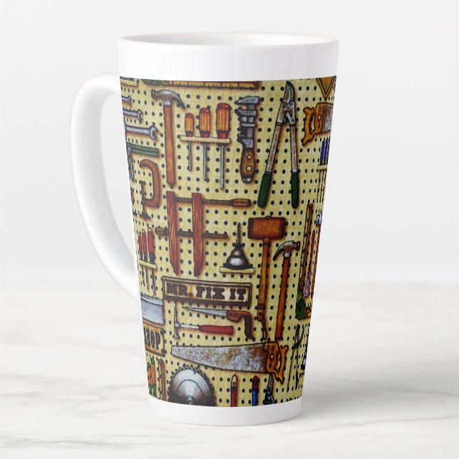 Mr. Fix It Handyman Latte Mug (Left Angle)