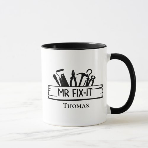 Mr Fix It Wood Sign Tools Name Mug