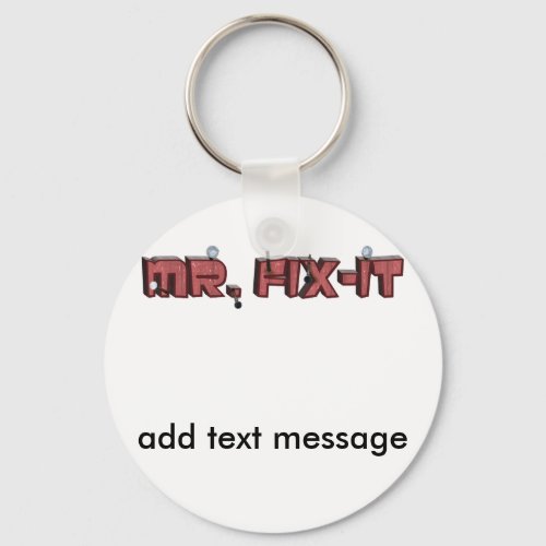 Mr Fix_It Wooden Text Design With Nails Keychain