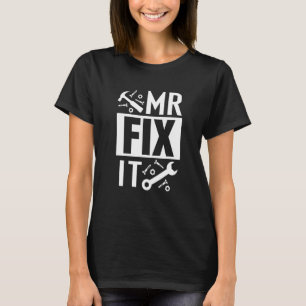 Mr Fix Its Fixing Dad Daughter Son Daddy & Me Mat T-Shirt
