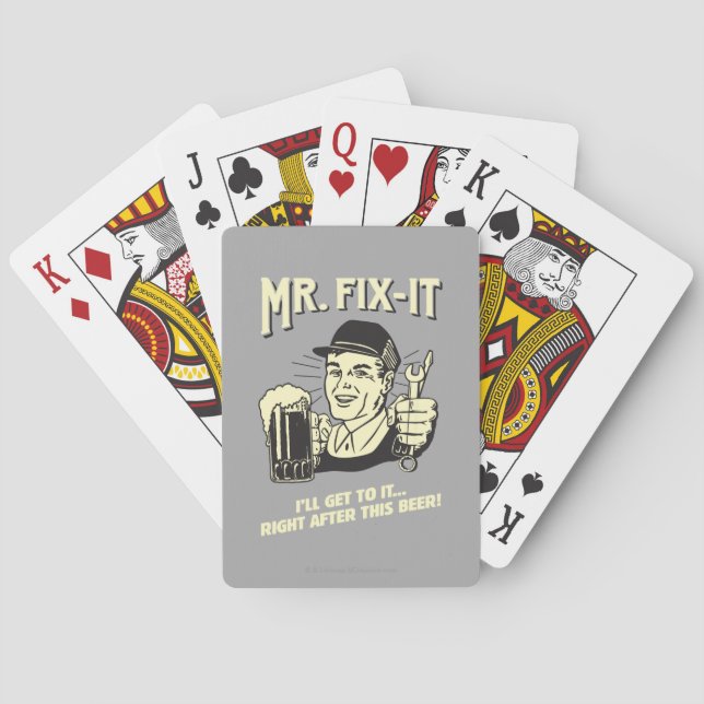 Mr. Fixit: After this Beer Poker Cards (Back)