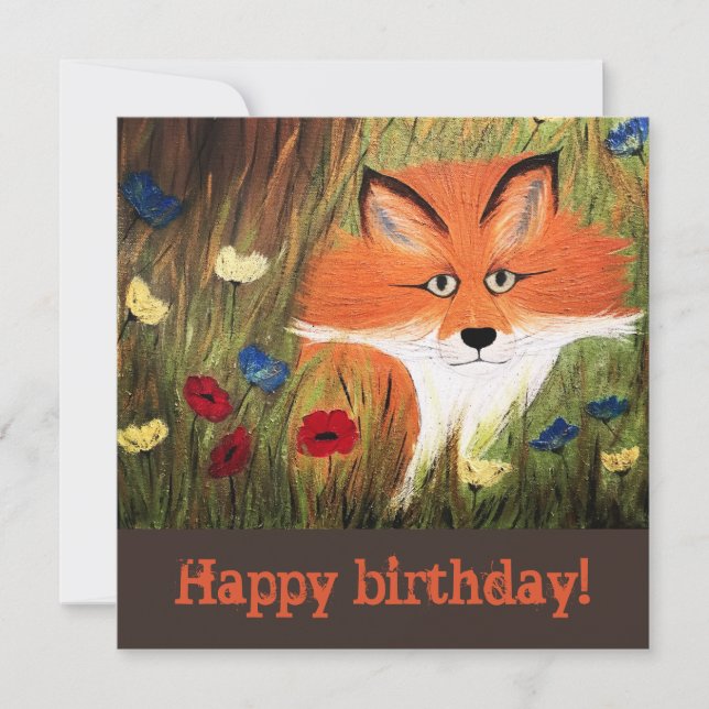 MR FOX, Flat Card, Birthday (Front)