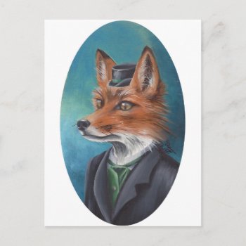 Mr. Fox Postcard Animal Postcard Fox Art by Deanna_Davoli at Zazzle