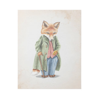 Mr. Fox Vintage Look Nursery Art
