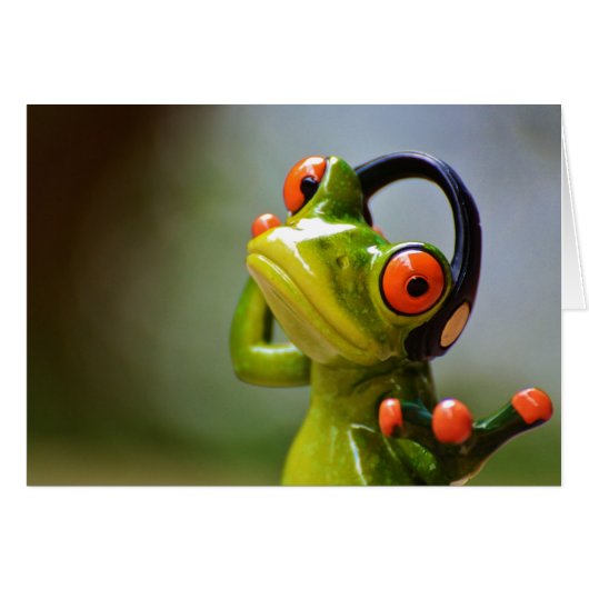 Mr. Frog with Headphones Cards (Front Horizontal)