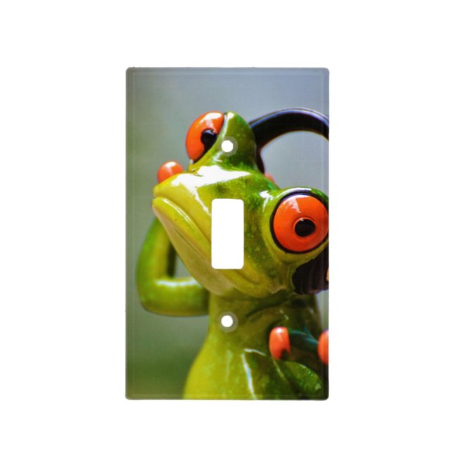 Mr. Frog with Headphones Light Switch Cover (Front)