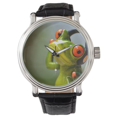 Mr Frog with Headphones Watch