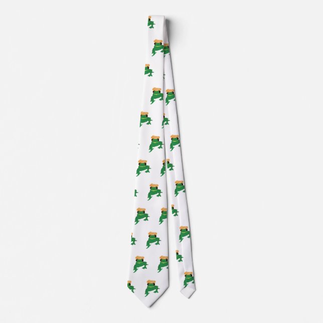 Mr Frogster Green Frog Art Neck Tie (Front)
