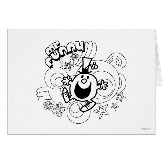 Mr. Funny | Black & White Swirls & Stars (Front Horizontal)