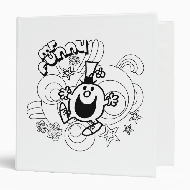 Mr. Funny | Black & White Swirls & Stars Binder (Front/Inside)