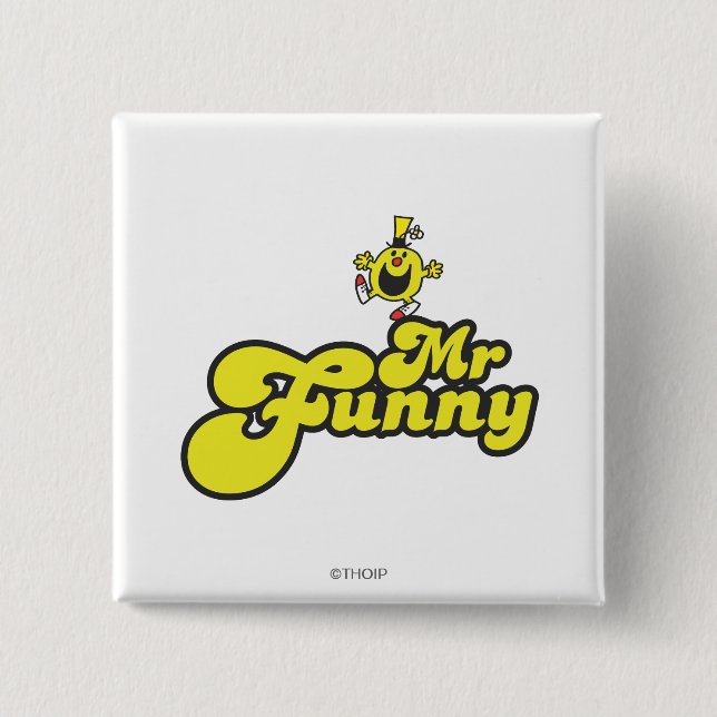 Mr. Funny Dancing On His Name Pinback Button (Front)