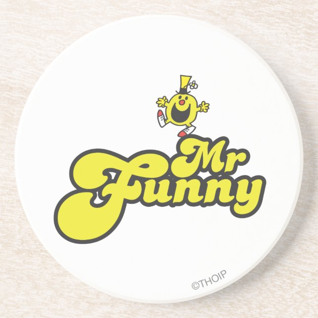 Mr. Funny Dancing On His Name Sandstone Coaster (Front)