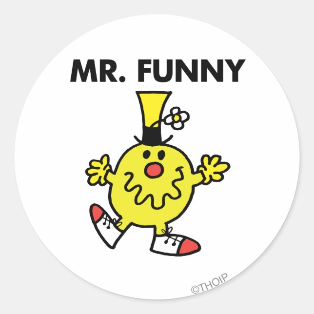 Mr. Funny | Funny Face Classic Round Sticker (Front)