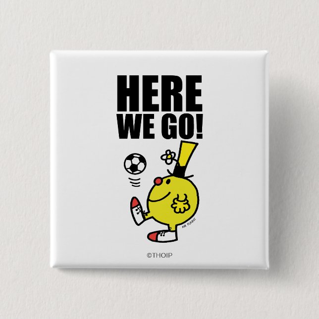 Mr. Funny Juggling A Soccer Ball Button (Front)