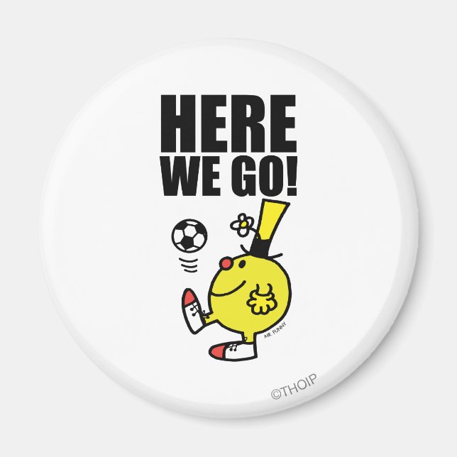 Mr. Funny Juggling A Soccer Ball Magnet (Front)