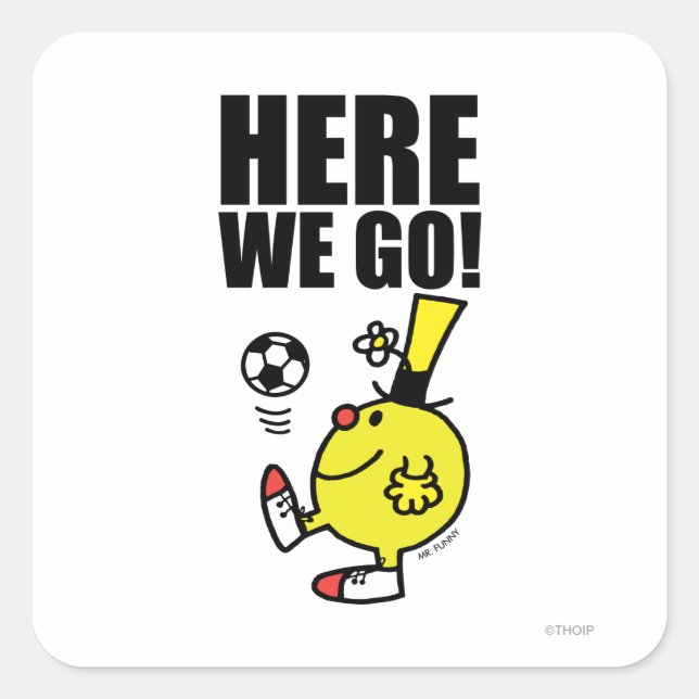 Mr. Funny Juggling A Soccer Ball Square Sticker (Front)
