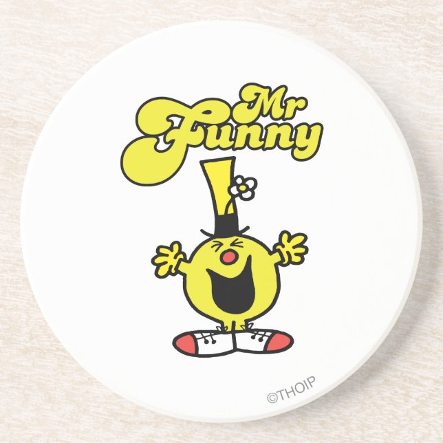Mr. Funny Laughing Hysterically Sandstone Coaster (Front)