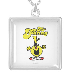 Mr. Funny Laughing Hysterically Silver Plated Necklace