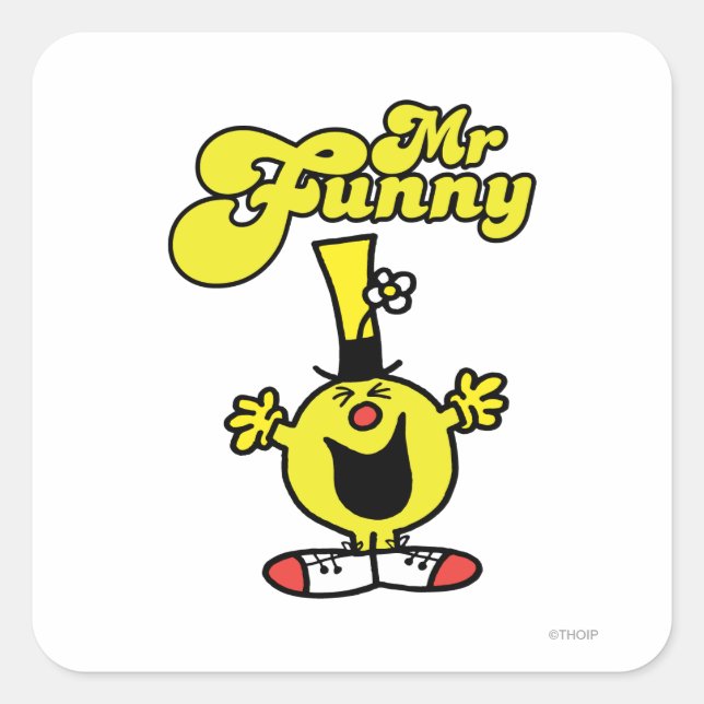 Mr. Funny Laughing Hysterically Square Sticker (Front)