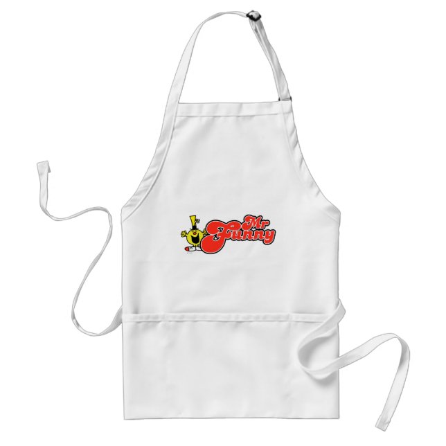 Mr. Funny | Red Lettering Adult Apron (Front)