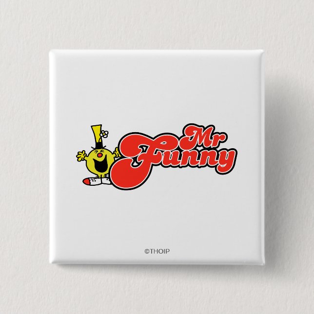 Mr. Funny | Red Lettering Button (Front)