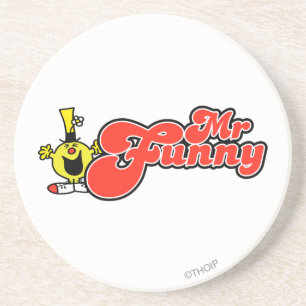 Mr. Funny Red Lettering Drink Coaster