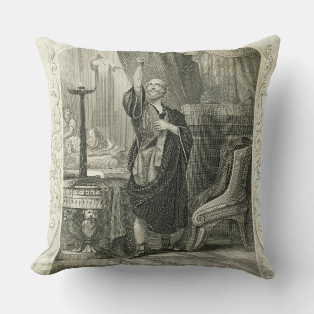 Mr George Bennett as Apemantus, Act I Scene 2, in Throw Pillow (Front)