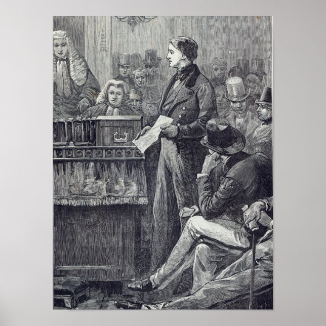 Mr Gladstone delivering his Maiden Speech Poster (Front)