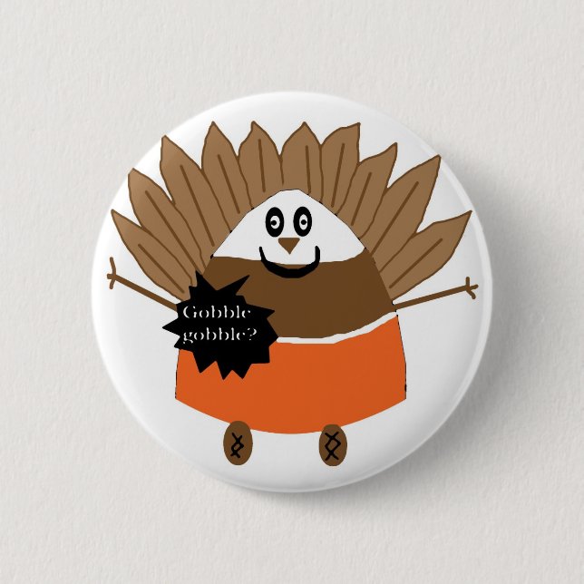 Mr. Gobble Candy Corn button (Front)