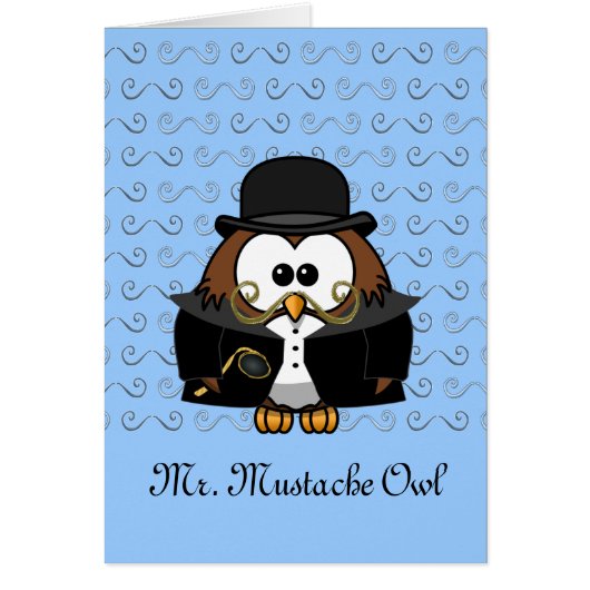 Mr. Gold Mustache Owl Cards (Front)