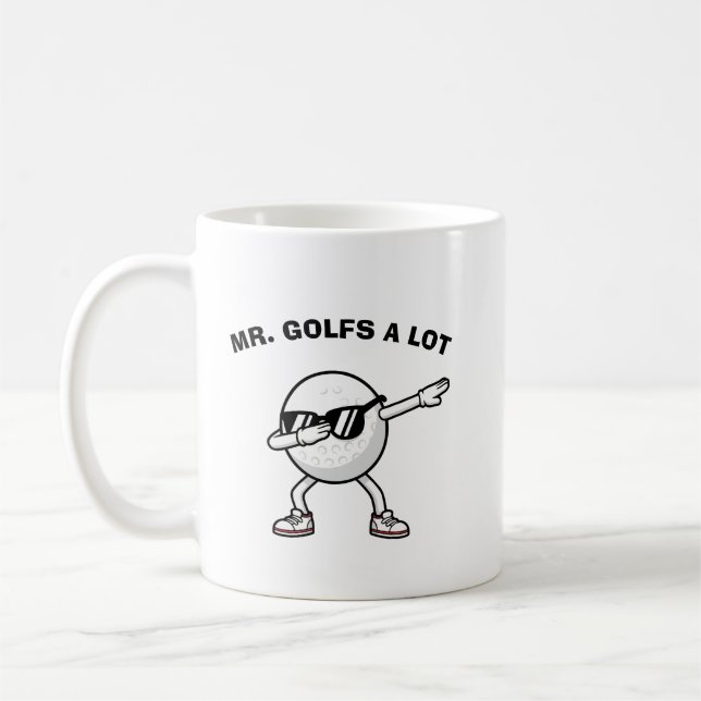 MR. GOLFS A LOT,Funny Golf Coffee Mug (Left)