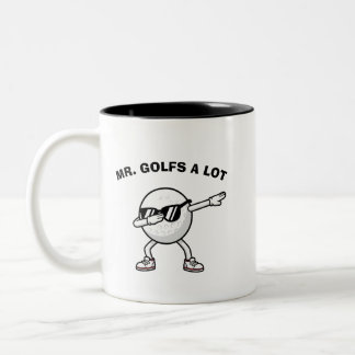 MR. GOLFS A LOT,Funny Golf Two-Tone Coffee Mug