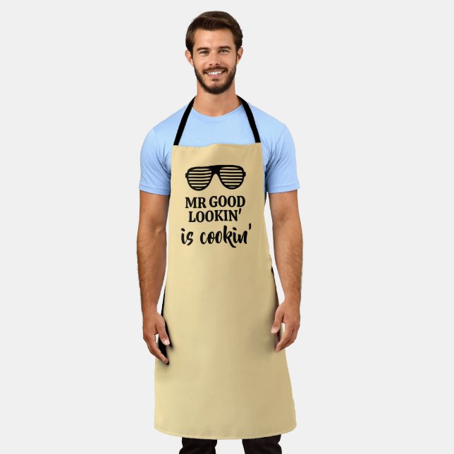 Mr good lookin is cookin! kitchen apron for men (Worn)