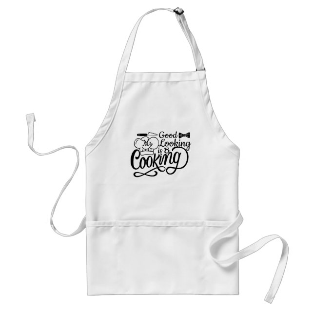 Mr Good Looking Is Cooking Custom Funny Adult Apron (Front)