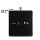Mr. Got it Right Black & White Flask