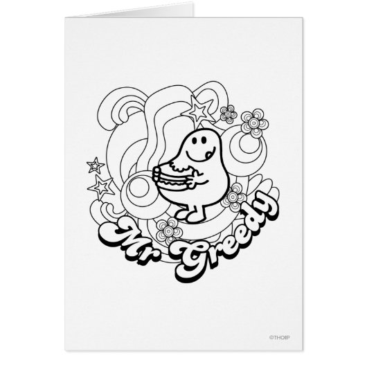 Mr. Greedy | Black & White Swirls & Stars (Front)