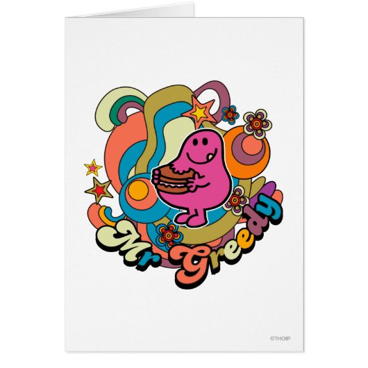 Mr. Greedy | Colorful Swirls & Stars (Front)