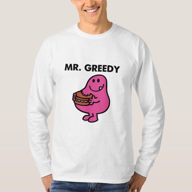 Mr. Greedy Eating Cake T-Shirt (Front)