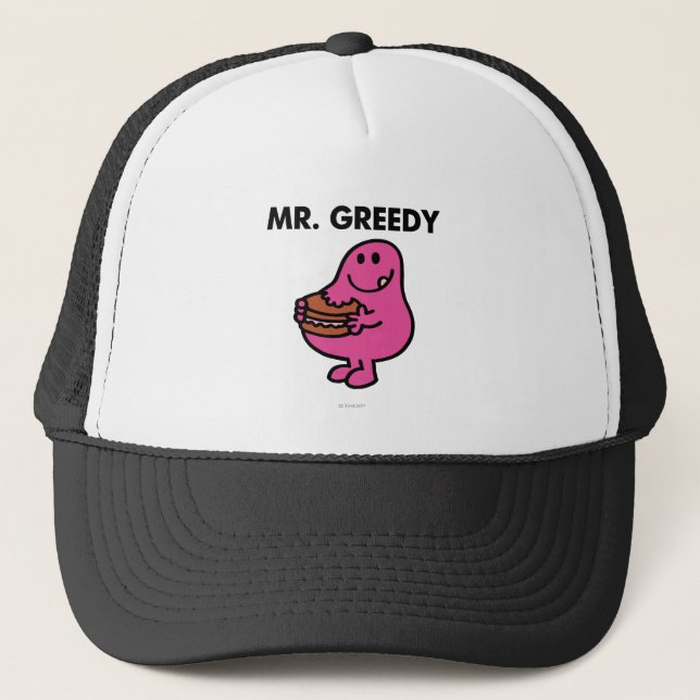 Mr. Greedy Eating Cake Trucker Hat (Front)