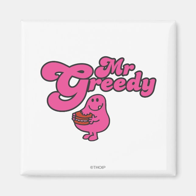 Mr. Greedy Enjoying Dessert Magnet (Front)