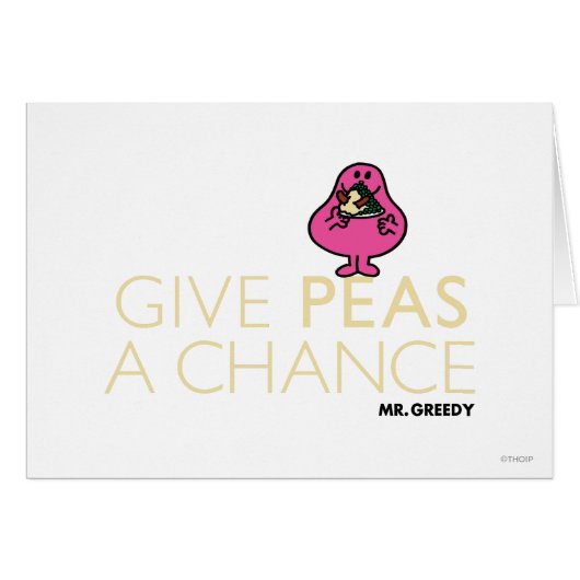 Mr. Greedy | Give Peas A Chance Cards (Front Horizontal)